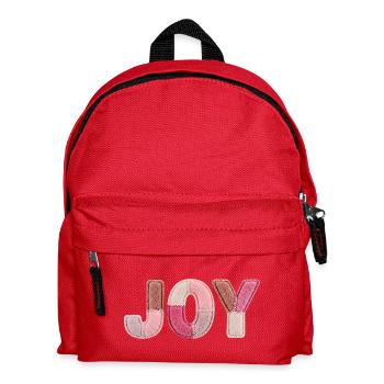 Joy Patchwork Rosa Stoff Schriftzug Handarbeit - Kinder Rucksack - Rot - Vorne