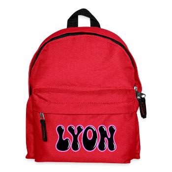 Lyon Retro Groovy Black & Pink Contour - Kinder Rucksack - Rot - Vorne