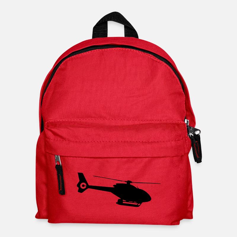 Helicopter - Kinder Rucksack - Rot