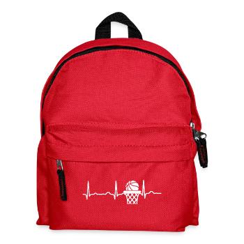 EKG HERZSCHLAG BASKETBALL weiß - Kinder Rucksack - Rot - Vorne