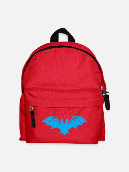 Blau Fledermaus Silhouette - Kinder Rucksack - Rot