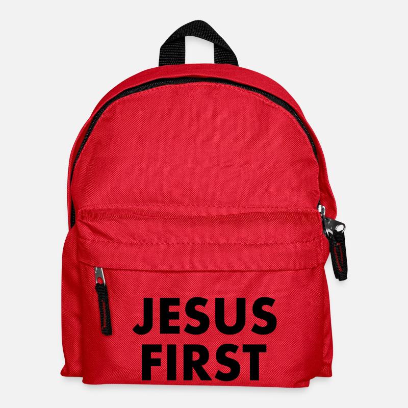 Jesus first - Kinder Rucksack - Rot