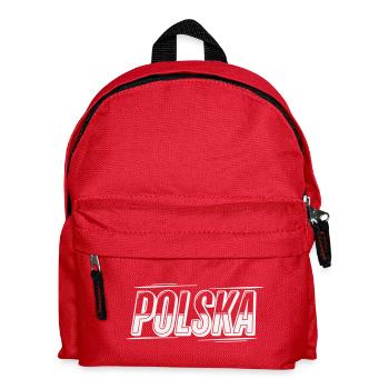 Polska Kontur Schrift-Design - Kinder Rucksack - Rot - Vorne