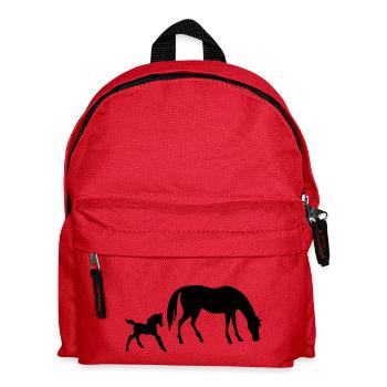 Pferd und Fohlen Design - Kinder Rucksack - Rot - Vorne