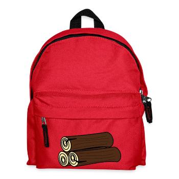 forest woods woodland wald tree baumstamm170 - Kinder Rucksack - Rot - Vorne