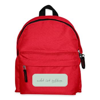 real is rare – minimalist typography - Kids' Backpack - red - Front