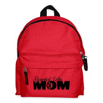 Bearded Collie Mom Mama Hundemama - Kinder Rucksack - Rot - Vorne