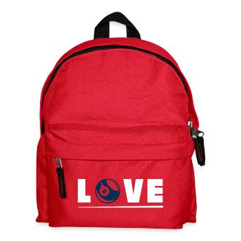 I Love Billiards Pool Player 8 Ball Design - Kinder Rucksack - Rot - Vorne