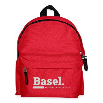 Basel Koordinaten - Kinder Rucksack - Rot - Vorne