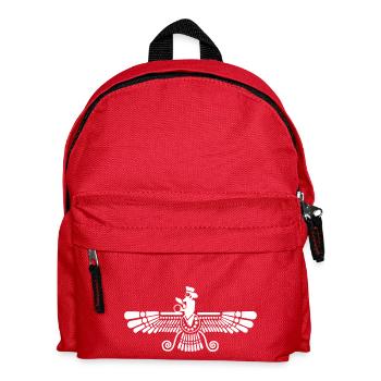 Ash (graumeliert) Farvahar / Zarathustra / Iran - Kinder Rucksack - Rot - Vorne