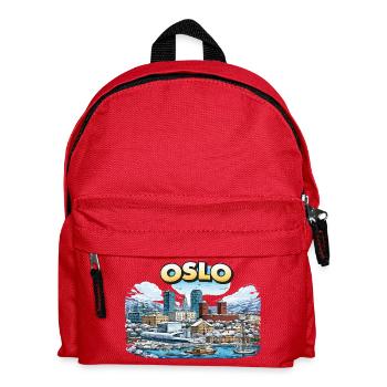 Oslo Stadt - Kinder Rucksack - Rot - Vorne