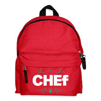 Logo du chef aux lignes ornementales élégantes - Sac à dos Enfant - rouge - Devant