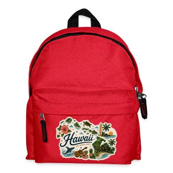 Vintage Hawaii Aloha State Reiseaufkleber - Kinder Rucksack - Rot - Vorne