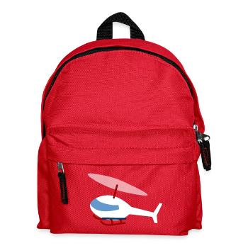 White Helicopter - Kids' Backpack - red - Front
