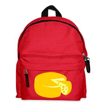 golden yellow cheese - Kids' Backpack - red - Front