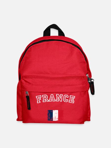 France Flag Brush Graphic - Kids' Backpack - red