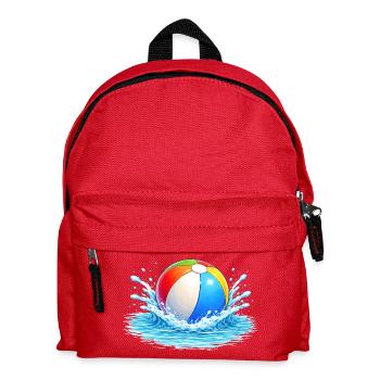 Bunter Wasserball im Meer  - Kinder Rucksack - Rot - Vorne