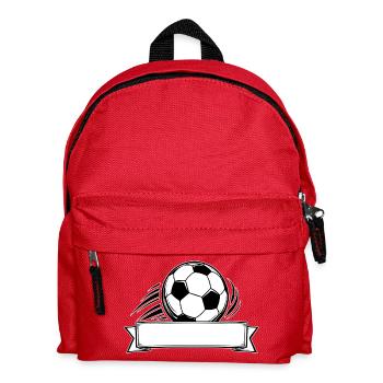 Fußball Namensschild Banner - Kinder Rucksack - Rot - Vorne