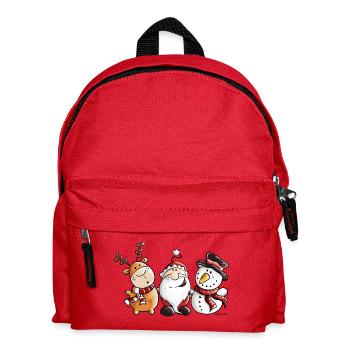 Père Noël, renne et bonhomme de neige - Sac à dos Enfant - rouge - Devant