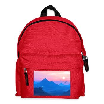 A Stellar Wolf Dream : Couleurs de l'Aube - Poster - Sac à dos Enfant - rouge - Devant