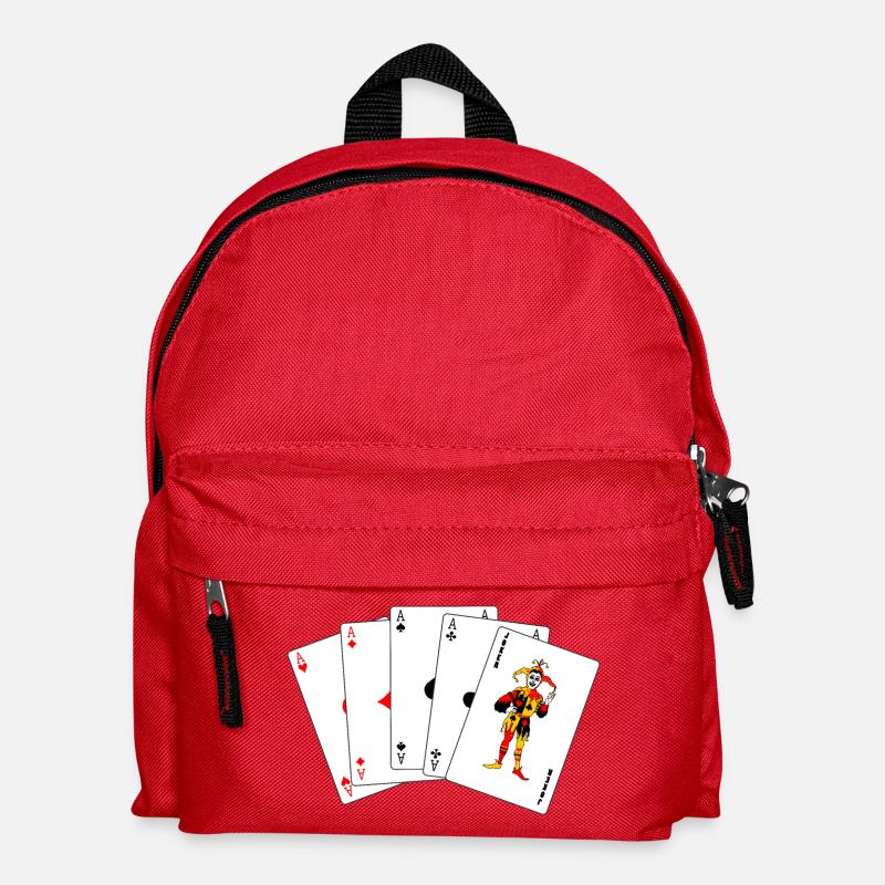Cinq cartes Carré - Sac à dos Enfant - rouge