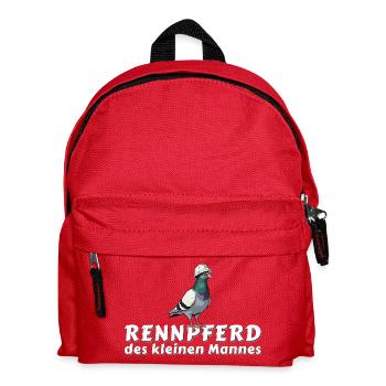 Tauben Shirt Tasse Hoodie Bergmann Rennpferd - Kinder Rucksack - Rot - Vorne