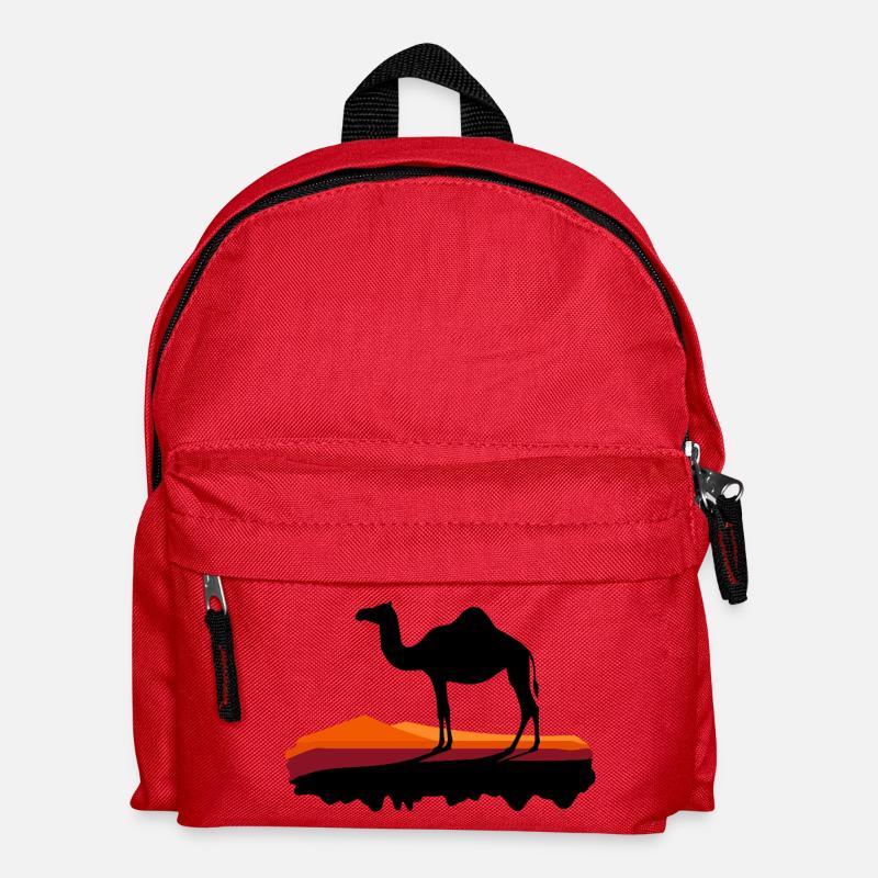 Dromedar im Abendlicht - Kinder Rucksack - Rot