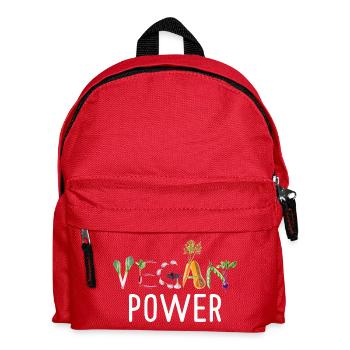 Potence végane Typographie des légumes Art végane drôle - Sac à dos Enfant - rouge - Devant