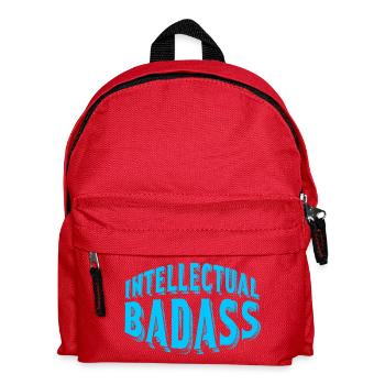 Art typographique rétro rétro Blue Intellectual Badass - Sac à dos Enfant - rouge - Devant