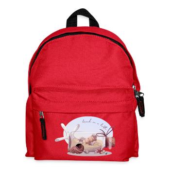 Bottle with sand and shells illustration - Kids' Backpack - red - Front