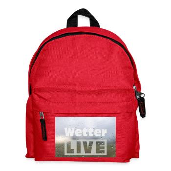 Wetter LIVE – Minimalistisches Regen Poster - Kinder Rucksack - Rot - Vorne