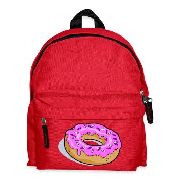 Pink Glasierter Donut PopArt - Kinder Rucksack - Rot - Vorne