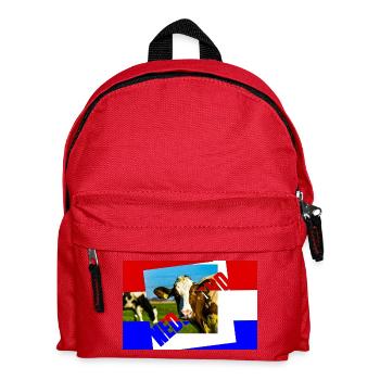 Cow Collage in Primary Colors - Kids' Backpack - red - Front