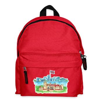 Cardiff Skyline Castle Millennium Centre Wales Kunst - Kinder Rucksack - Rot - Vorne