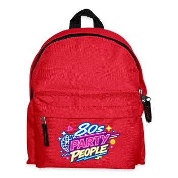 80er Party People Neon Retro - Kinder Rucksack - Rot - Vorne