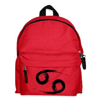 Krebs Cancer Sternzeichen Design Symbol Schwarz - Kinder Rucksack - Rot - Vorne