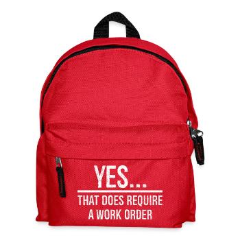 yes that does require a work order - Kids' Backpack - red - Front