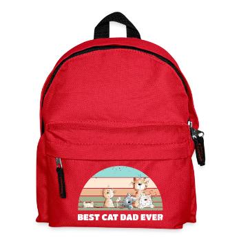 Best Cat Dad Cats Dad Vintage Cat Lover - Kids' Backpack - red - Front