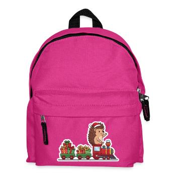 Weihnachtsigel Zug mit Geschenken - Kinder Rucksack - Fuchsia - Vorne