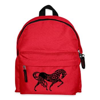 Celtic Horse (Schwarz) - Kinder Rucksack - Rot - Vorne