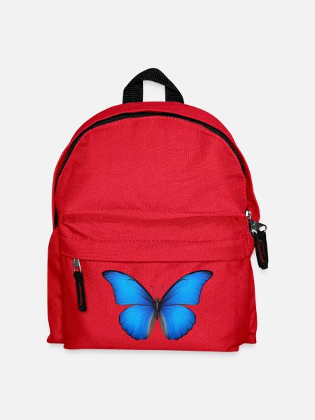 Azurblaue Schmetterlingsflügel - Kinder Rucksack - Rot