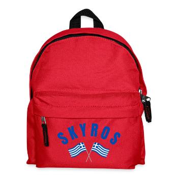 Skyros Griechische Kreuzflaggen - Kinder Rucksack - Rot - Vorne
