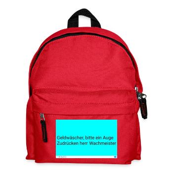 Wächterwitz: Auge Zudrücken - Kinder Rucksack - Rot - Vorne