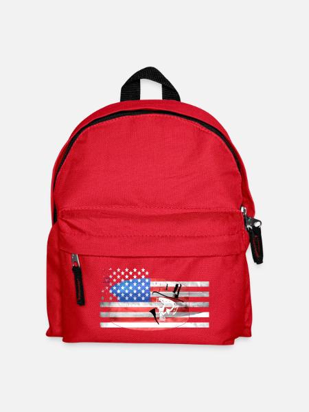 USA Totenkopf - Kinder Rucksack - Rot