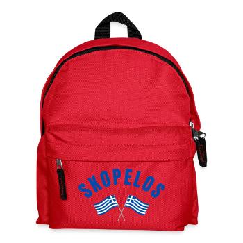 Skopelos Griechische Flaggenemblem - Kinder Rucksack - Rot - Vorne