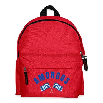 Amorgos griechische Flaggen - Kinder Rucksack - Rot - Vorne