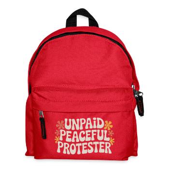 Unpaid Peaceful Protester Aktivistin Spruch Demo - Kinder Rucksack - Rot - Vorne