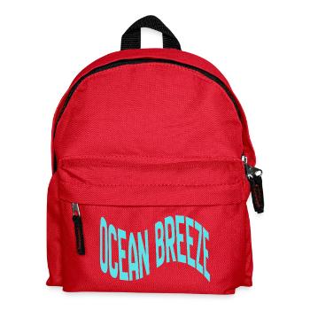 Ocean Breeze Curved Typography - Kids' Backpack - red - Front