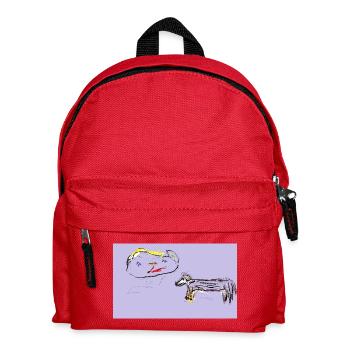 The square was empty, yet the dog refused to leave - Kids' Backpack - red - Front