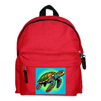 Schildkröte - Kinder Rucksack - Rot - Vorne